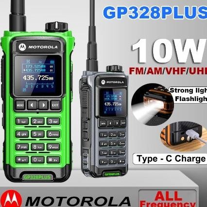 Kons Ht Motorola Gp328 Plus 10 Watt Walkie Talkie Jarak 10Km Tahan Air Tranceiver Dualband Radio