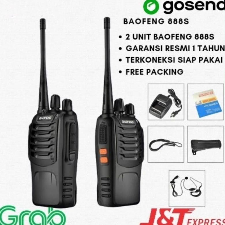 Kons Paket 2 Unit Radio Ht Baofeng Bf888S Radio Baofeng Bf 888S Uhf Garansi