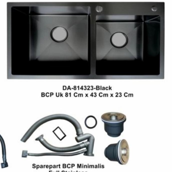 kitchen sink 2 lubang 8245 black