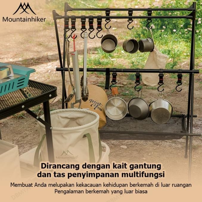 Mountainhiker Gantungan peralatan dapur portabel Papan pajangan peralatan dapur lapangan berkemah, g