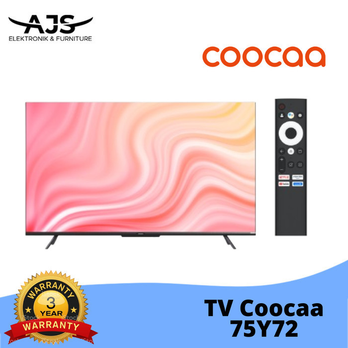 COOCAA 75Y72 Led Tv 75 inch Digital Smart Google Dolby 4K UHD TV