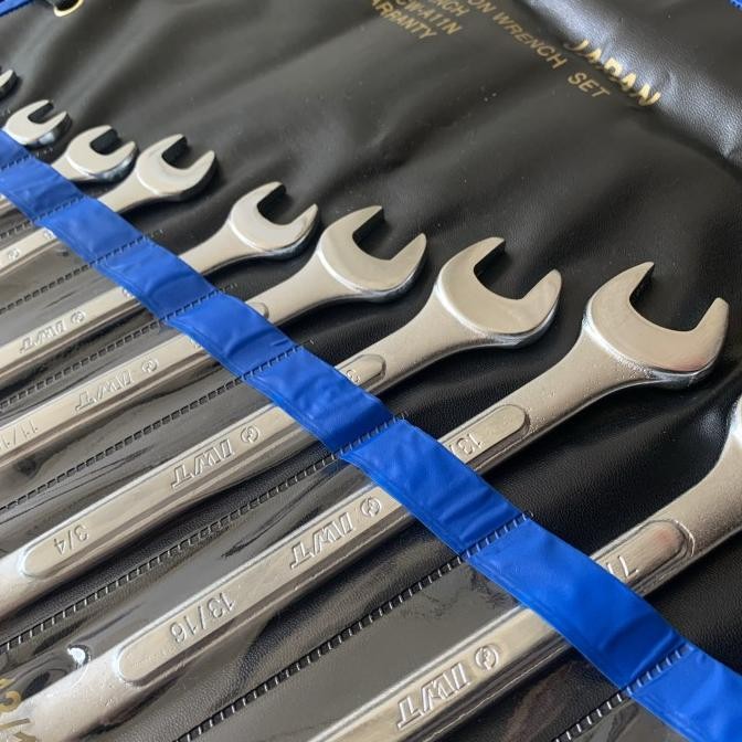 Kunci Ring Pas Inchi Set 11 Pcs Iwt (5/16"- 1") Chrome Vanadium Japan  Ready