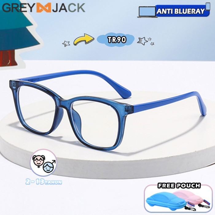 Grey Jack Kacamata Anak Antiradiasi Blueray Laki-laki Perempuan 7362