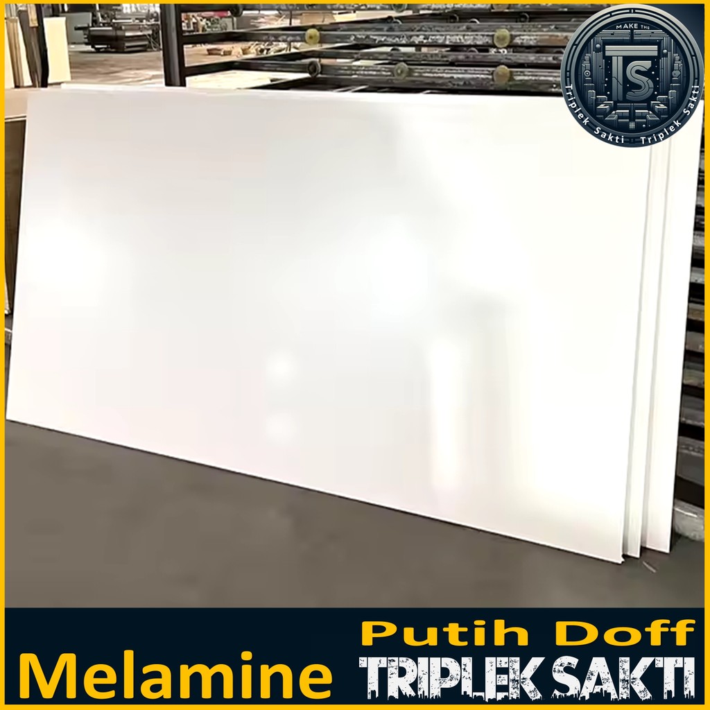 Triplek Melamin Putih 12mm 90x180 cm ( 180x90 cm ) Putih Doff 1 Muka 12 mm 90x180 cm