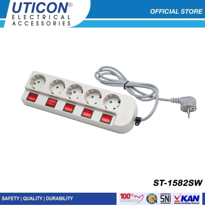 

TERSEDIA STOP KONTAK UTICON 5 LOBANG 1.5 METER SWITCH ST-1582 SW