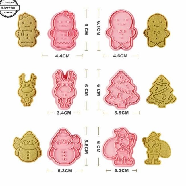 

Christmas Plastic Cookie Cutter Press Set 6 - Cetakan Kue Kering Natal