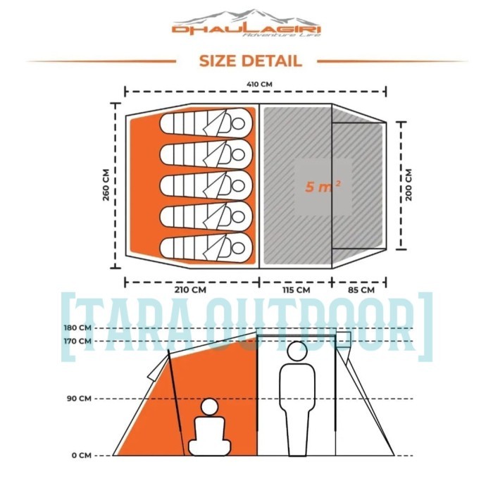 tenda dhaulagiri mahika 5 original tenda camping kapasitas 5-6 orang