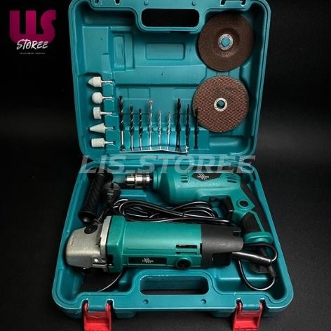 MAILTANK SH01-119 Mesin Gerinda Tangan 4inch Dan Bor listrik 13mm Set Bor Gerinda