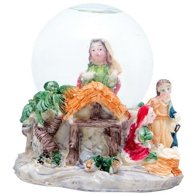 Pajangan Natal Gua Nativity Bola Air Snowglobe Kecil Hiasan Patung
