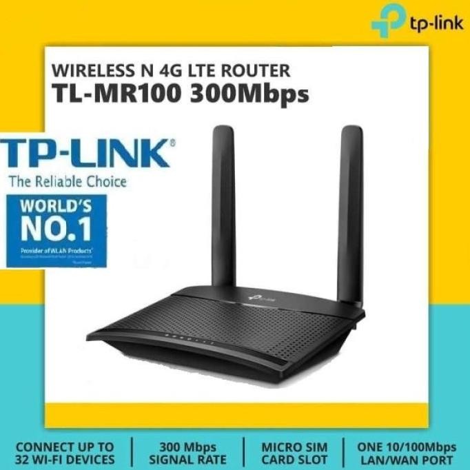 TERMURAH - Router Wifi Modem Wifi TPLink TL-MR100 4G 300Mbps UNLOCK All Operator