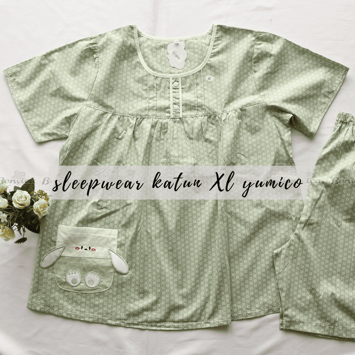 TERBARU BAJU TIDUR SETELAN PENDEK XL KATUN PREMIUM YUMICO - A