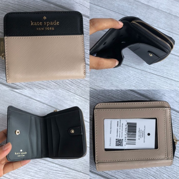 EKSLUSIF Dompet Wanita Branded Kate Spade KS Small L Zip Bifold Wallet Original