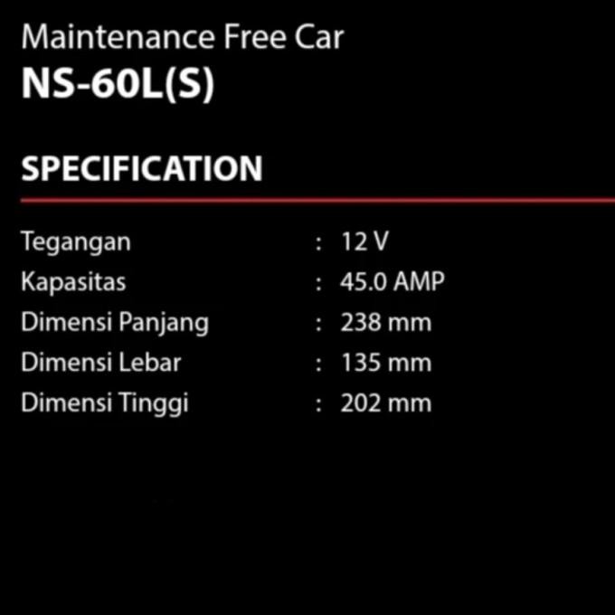 Aki Mobil GS ASTRA NS60LS MF Hyundai Accent Verna, Cakra, Creta Matrix