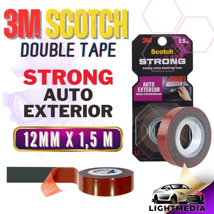 

TERBARU - 3M Scotch Double Tape Auto Exterior Perekat Isolasi Mounting Tape 12MM X 1.5 M