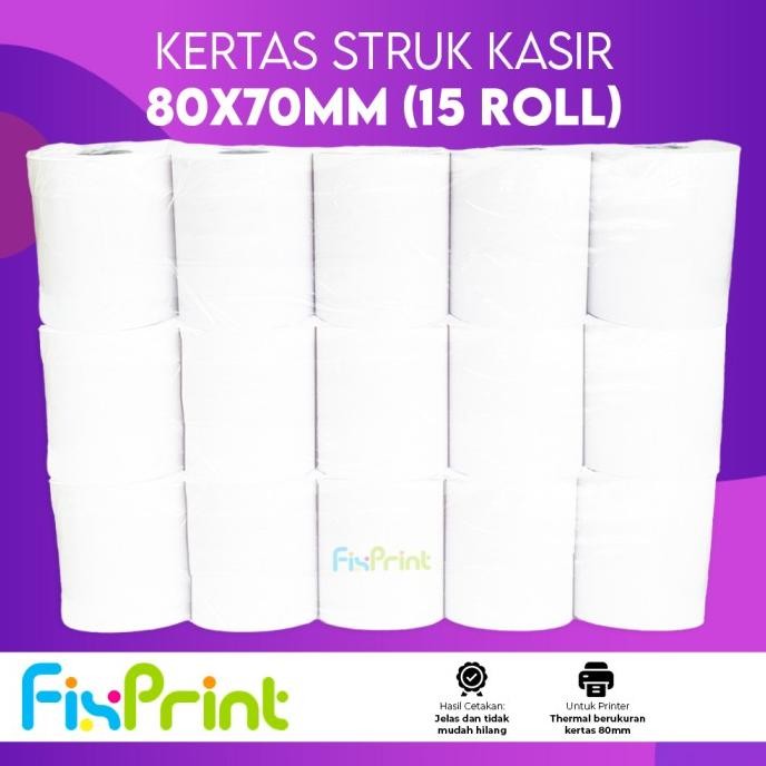 

TERMURAH - Kertas Thermal Kasir 80x80mm 80x70mm Kertas Struk Continous Paper Roll 80x70mm 80x80mm New
