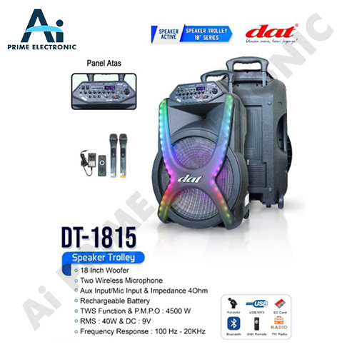 ORIGINAL DAT DT 1815 Speaker Trolly Bluetooth Portable 18 inch