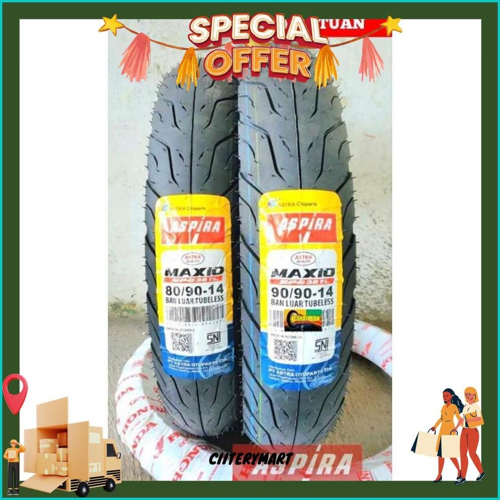Ban Matic Tubeless Aspira Maxio 80/90-14 Ban 90/90-14 Ban Aspira Maxio Spr38Tl Ban 80/90-14 Ban 90/9