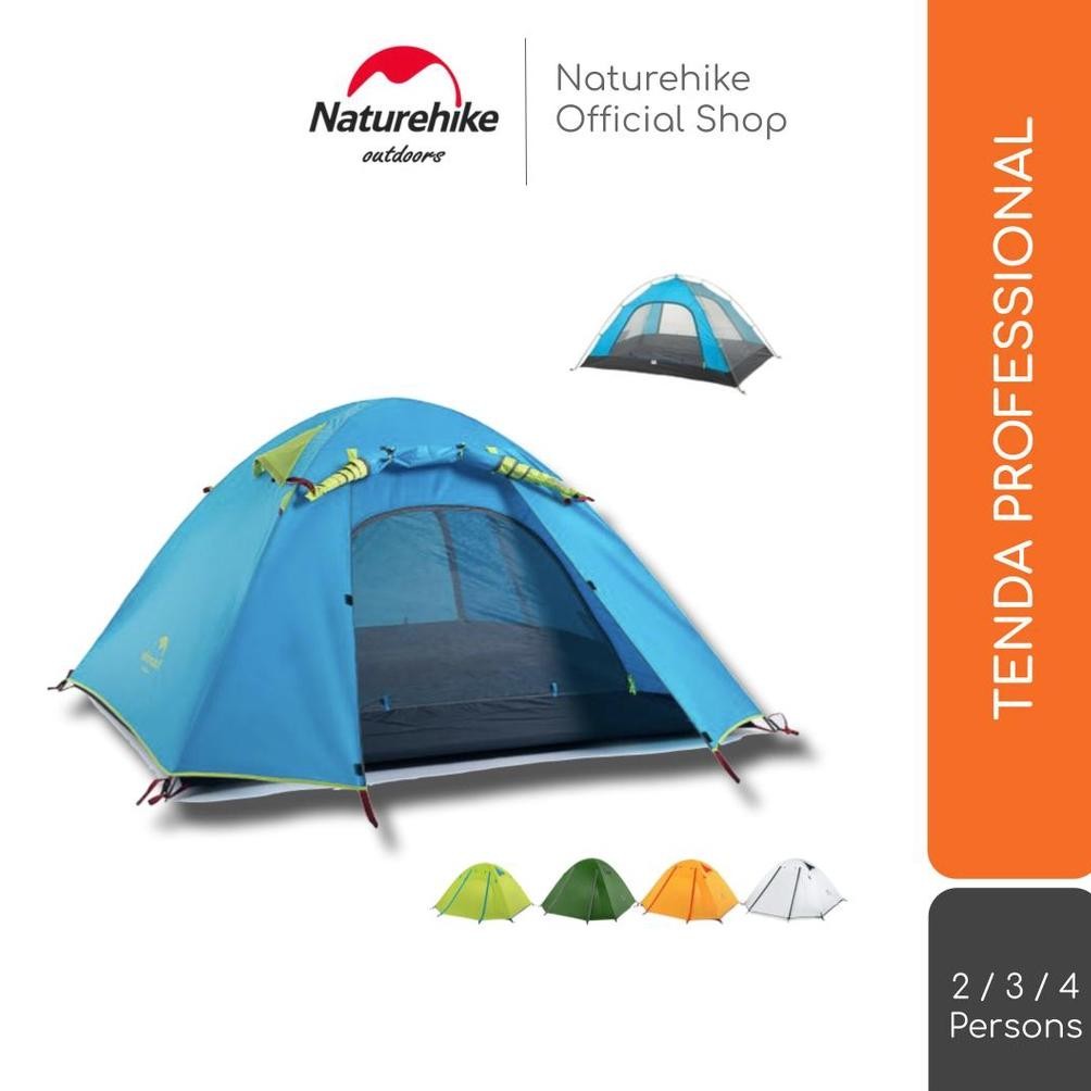 Hab Naturehike Tenda Professional 2 3 4 Orang 210T Camping Dome Ultralht Double Layer 2P 3P 4P