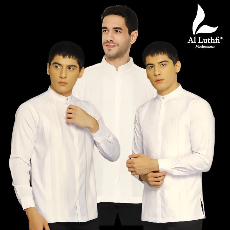 Baju koko Manset Warna Putih - Al-Luthfi