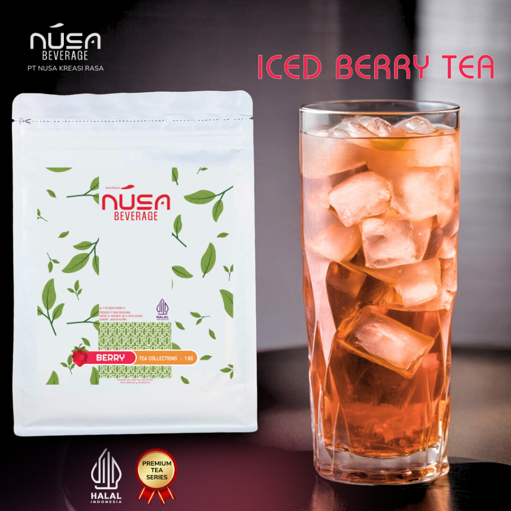 

NUSA BEVERAGE Berry Tea Premix Powder 1Kg Untuk Bisnis Dessert & Bakery & Cake