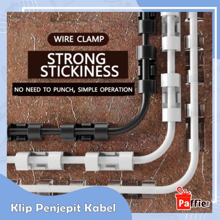 

Klip Penjepit Kabel Klem Perapih Cable Wire Hose Clamp Meja Desktop On