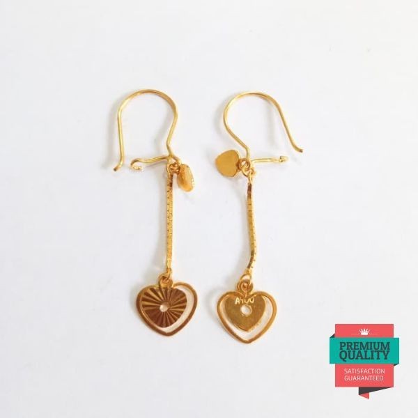 Murah Anting Love panjang elegant emas asli Keren