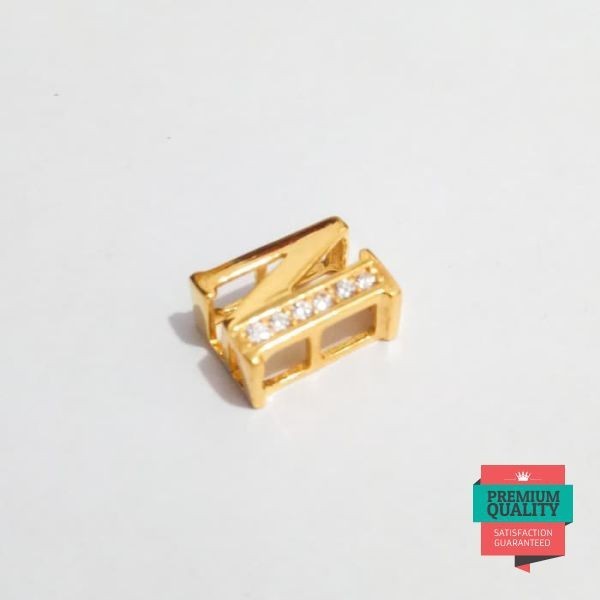 Terlaris Liontin kekinian huruf N emas asli kadar 875 Elegan