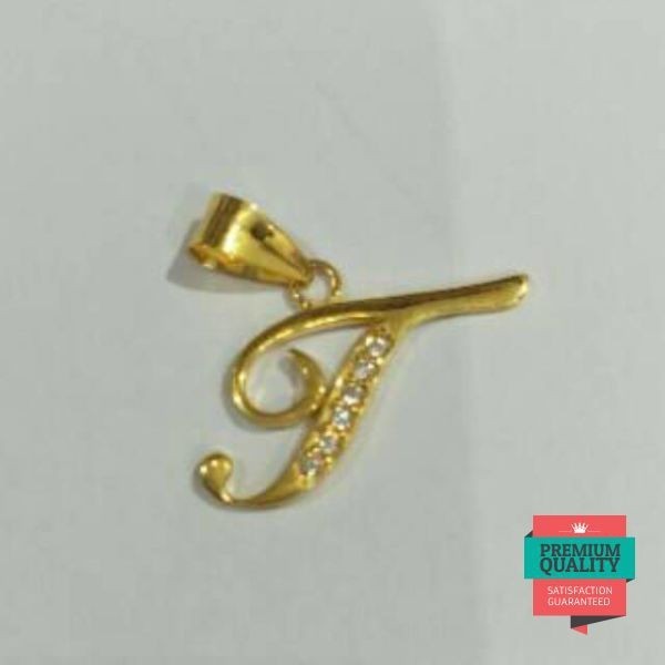 Grosir Liontin emas asli kadar 875 huruf T Elegan