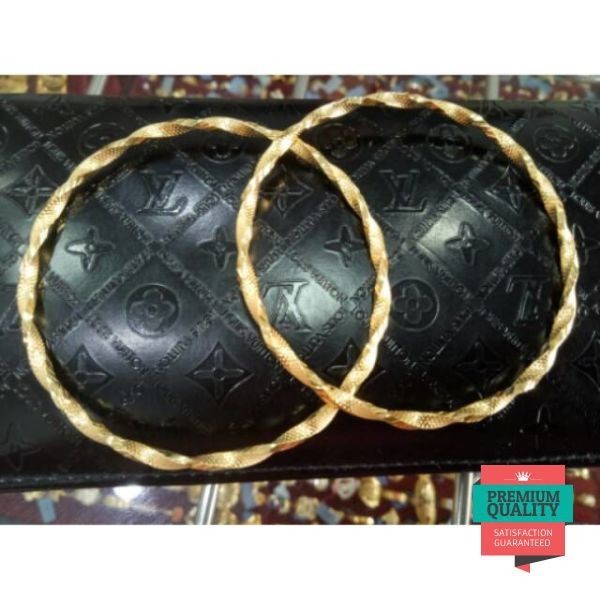 Grosir Dua biji gelang emas asli kadar 700 model spiral Elegan