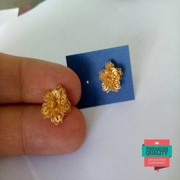 Murah Giwang emas asli kadar 875 model bunga kendari Keren