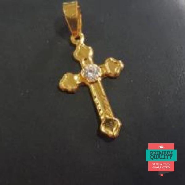 Murah liontin emas asli kadar 700 salib polos Elegan