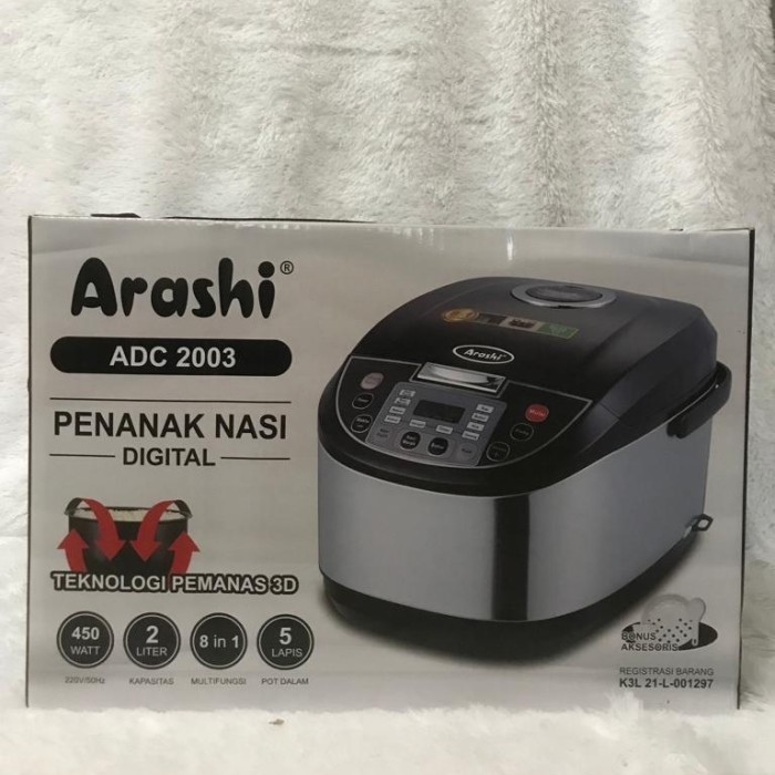 TERMURAH - Rice cooker digital penanak nasi terbaru Arashi ADC 2003