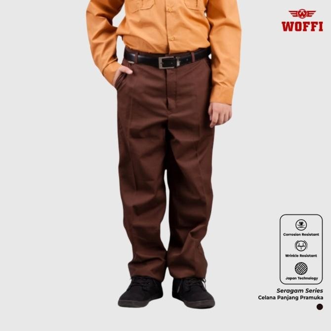 Woffi Seragam Pramuka Celana Panjang Karet Coklat