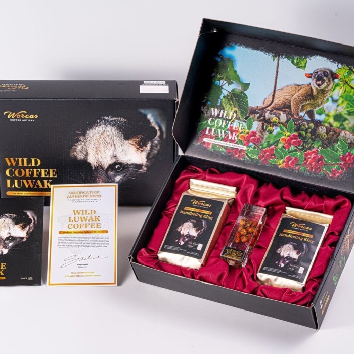 

Kopi Luwak Wild Mandheling Parcel Box Worcas 100 gr box isi 2 ORI