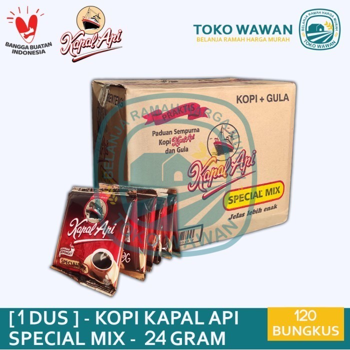 

Kopi Kapal Api Special Mix 1 DUS KARTON isi 12 Renceng 120 Bungkus PCS