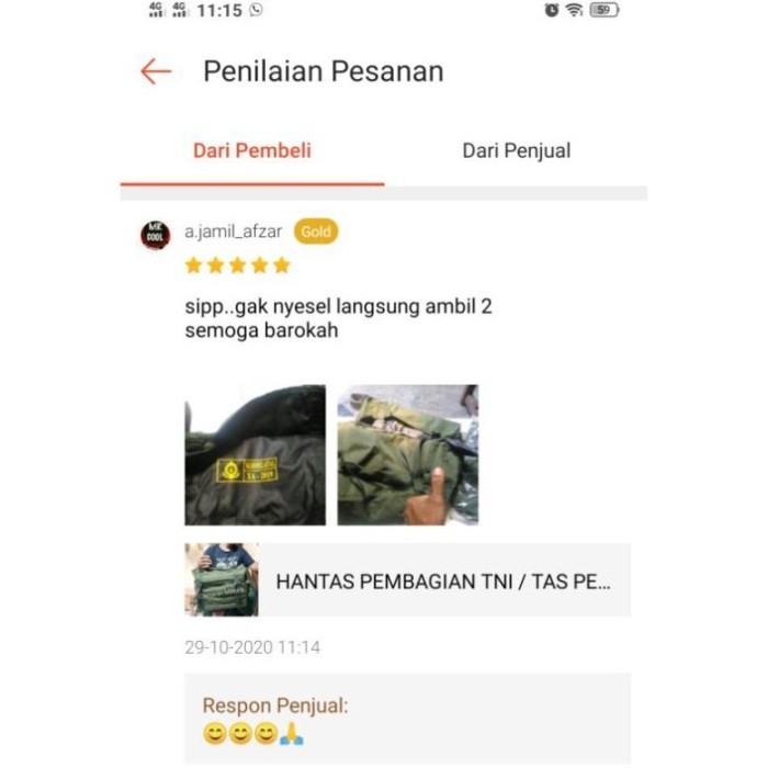 PROMO MURAH HANTAS PEMBAGIAN TNI / TAS PERKAKAS MULTIFUNGSI / TAS JINJING