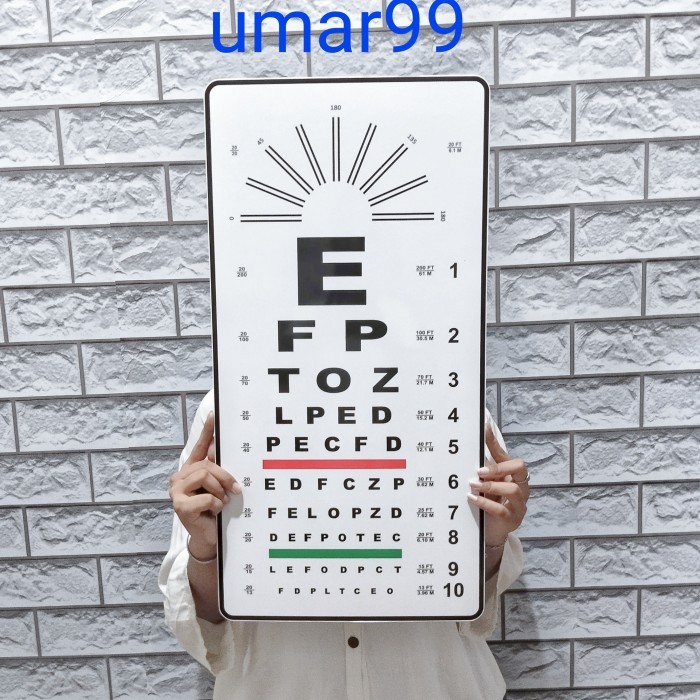 Terlaris Snellen E Chart Full Akrilik Tebal 3Mm