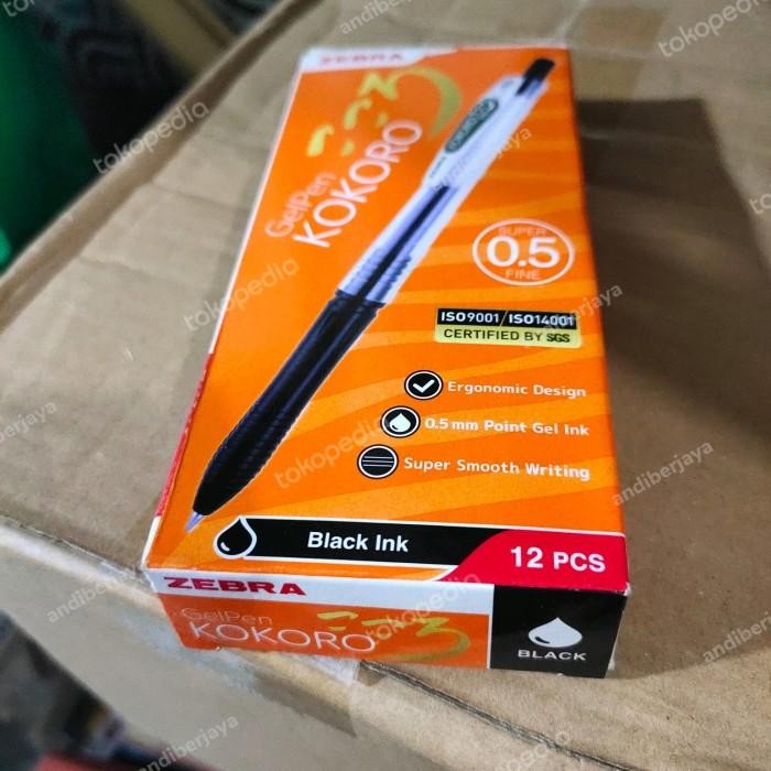 

Zebra Kokoro 0.5 Gel Hitam / Lusin