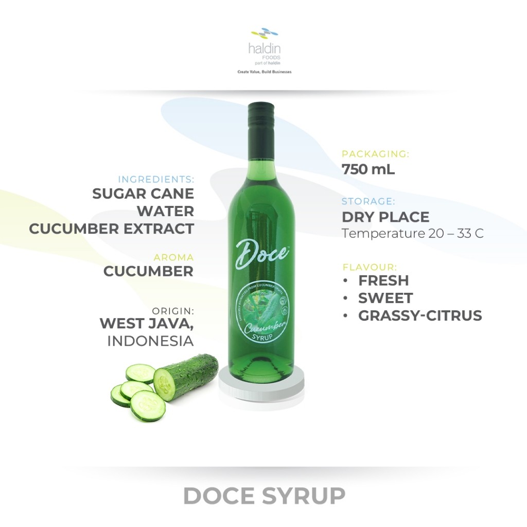 haldinfoods Doce Sirup Ekstrak Timun Natural Cucumber Syrup - 750 ml