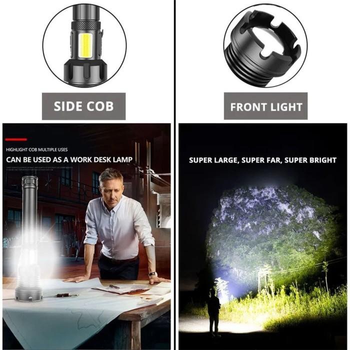 Senter Swat Led / Senter Led Xhp-160 / Senter Cas Usb Portable 7 Mode