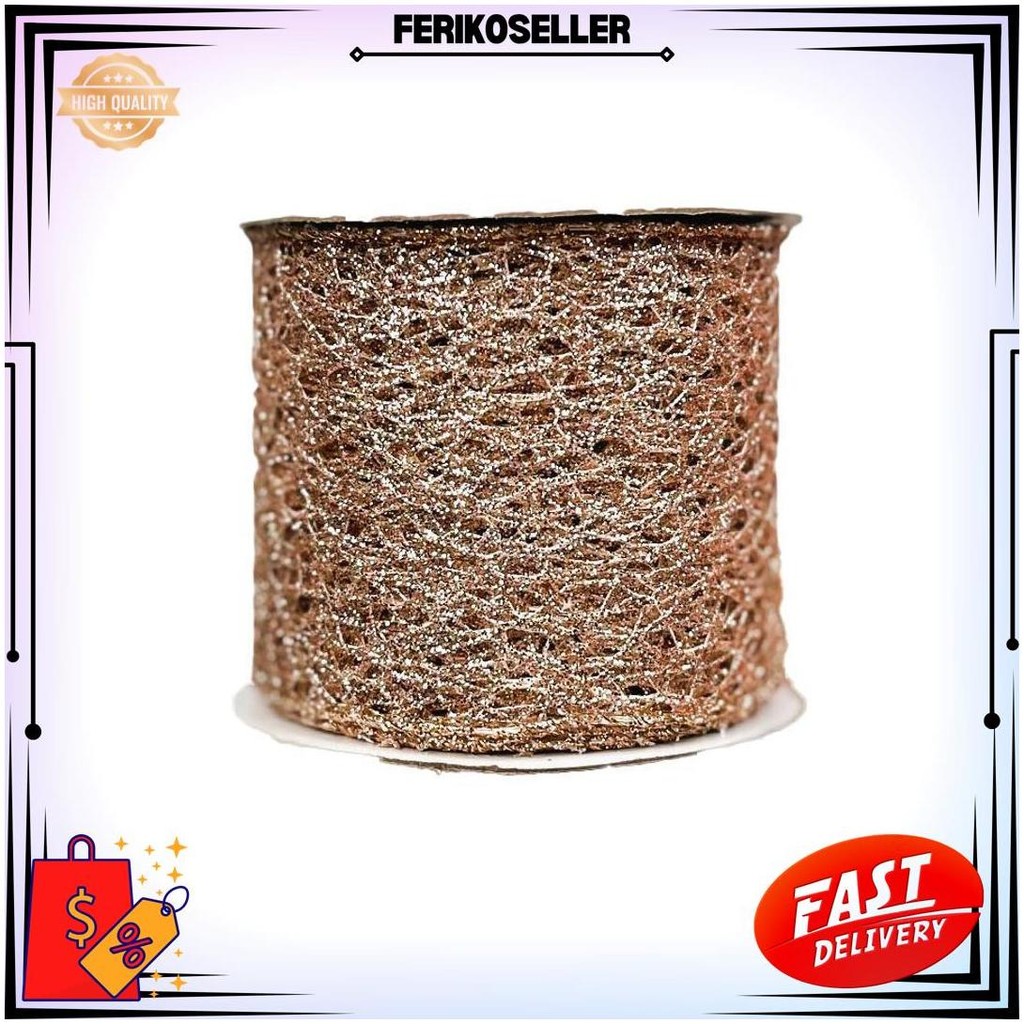 

Pita Natal Roll Hiasan Dekorasi Aksesoris Ornamen Pohon Christmas Tree Parcel Model Jaring Lebar 6,3Cm Panjang 2,7 Meter D Termurah