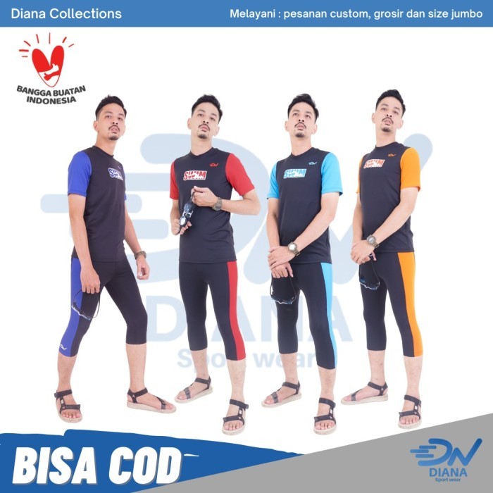 Pakaian renang pria set renang pria muslim atasan renang pria jumb