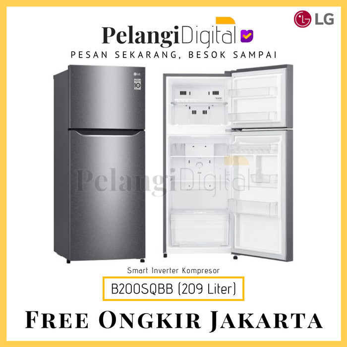 LG Kulkas 2 Pintu Smart Compressor - GN-B200SQBB
