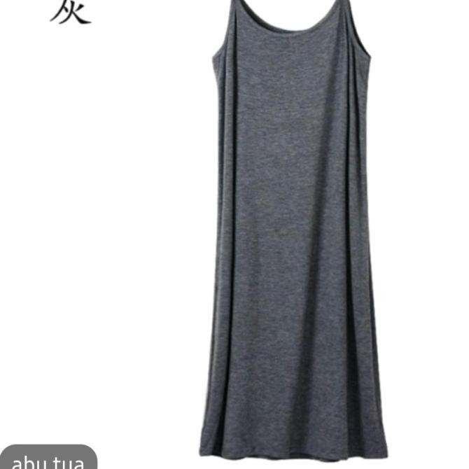 tanktop midi dress singlet baju wanita polos inner dalaman casual dres H24S