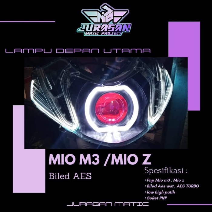lampu depan custom Mio m3 Mio z custom biled aes alis running