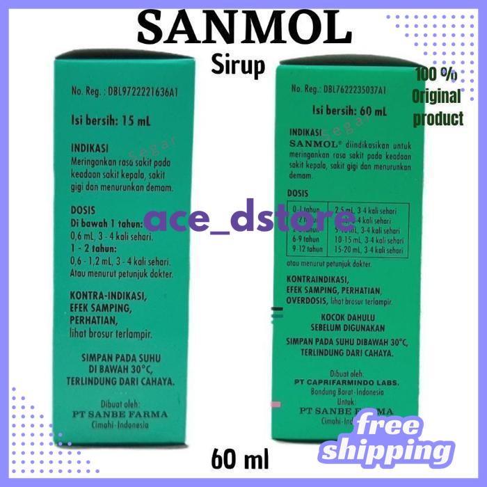 TERBAIK SANMOL SIRUP SANMOL DROP BAYI SANMOL TABLET SANMOL FORTE PARACETAMOL TURUN PANAS BY ACE D'ST