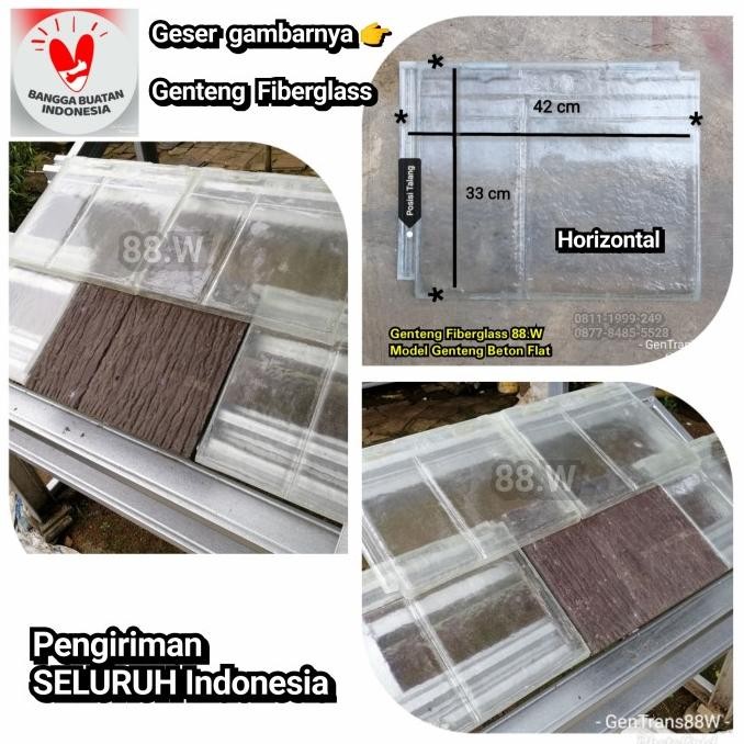 Genteng Transparan Beton Flat TKY