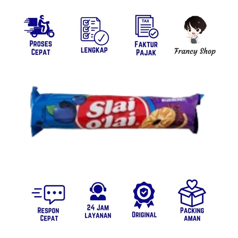 

Slai O'Lai Roll Varians Blueberry Biskuit Roma Susu 32 gr