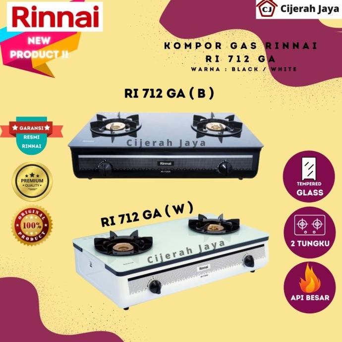 RINNAI RI 712 GAB / RINNAI KOMPOR GAS 2 TUNGKU KACA RI-712GAB RI712GAB