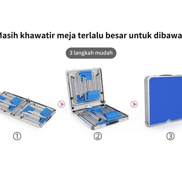 Meja Lipat Lubang Tengah Payung Set Koper Camping Outdoor Portable